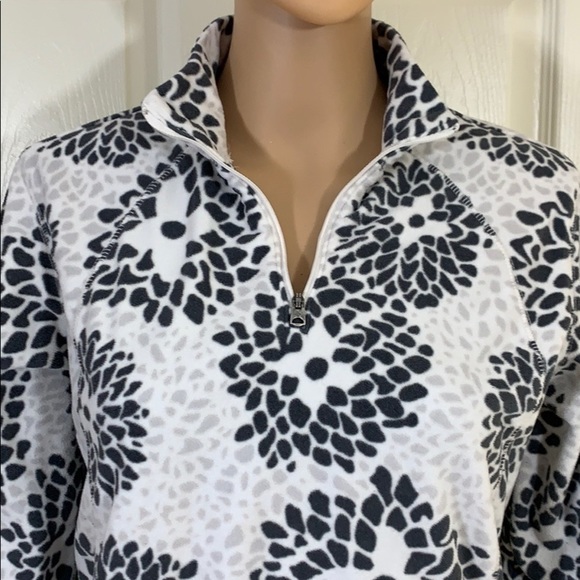 Columbia black white sweater fleece sz M - Picture 5 of 8